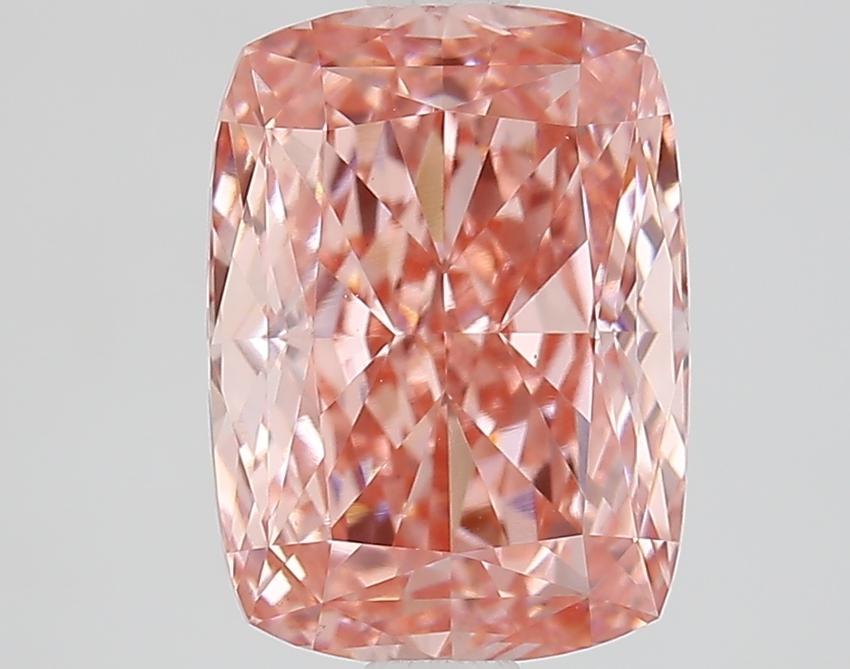 2.62 Ct. Fancy Vivid Pink Cushion Lab Grown Diamond