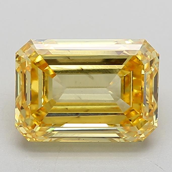 3.96 Ct. Fancy Vivid  Yellow Emerald Lab Grown Diamond