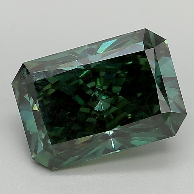 5.02 Ct. Fancy Vivid  Green Radiant Lab Grown Diamond