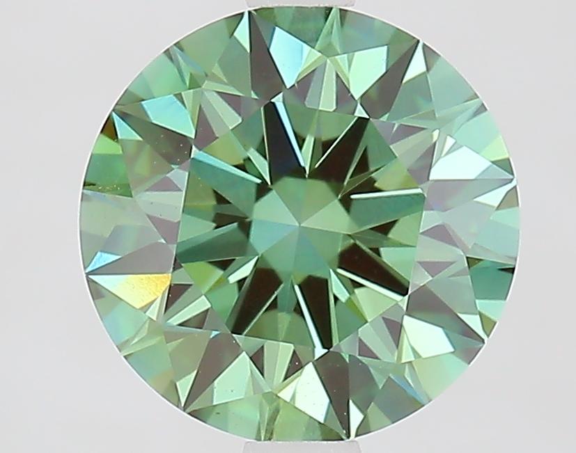 2.10 Ct. Fancy Vivid Green Round Lab Grown Diamond
