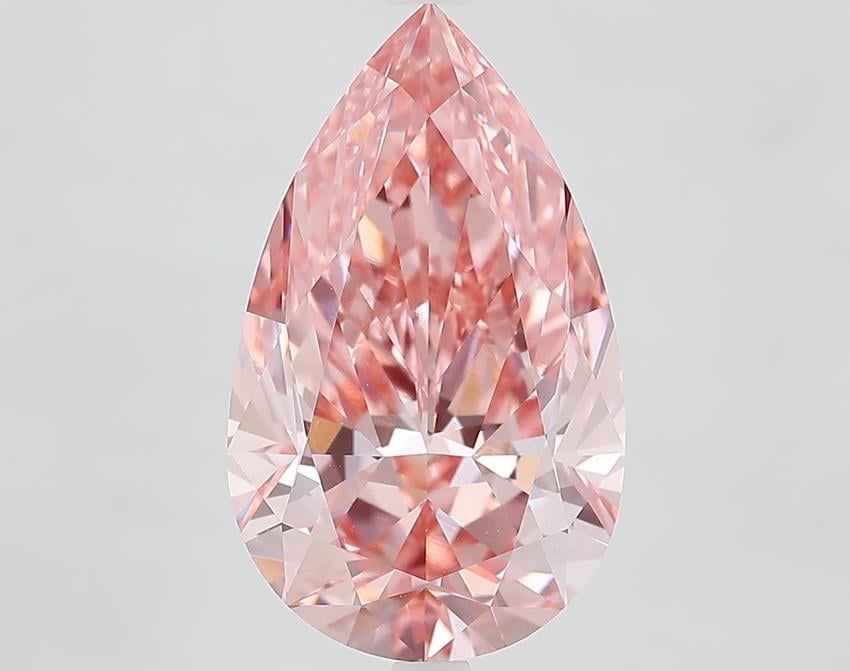 5.57 Ct. Fancy Vivid Pink Pear Lab Grown Diamond