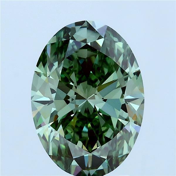3.03 Ct. Fancy Vivid Green Oval Lab Grown Diamond