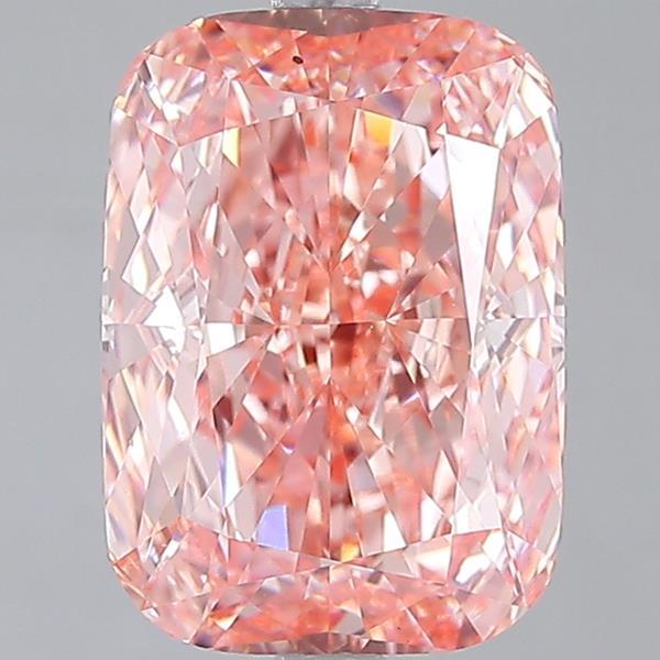 6.00 Ct. Fancy Vivid Pink Cushion Lab Grown Diamond