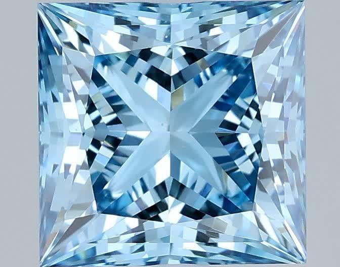 2.10 Ct. Fancy Vivid Blue Princess Lab Grown Diamond