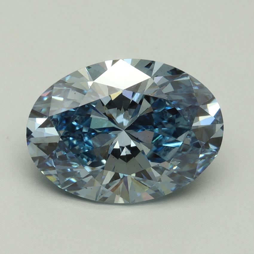 4.02 Ct. Fancy Vivid Blue Oval Lab Grown Diamond