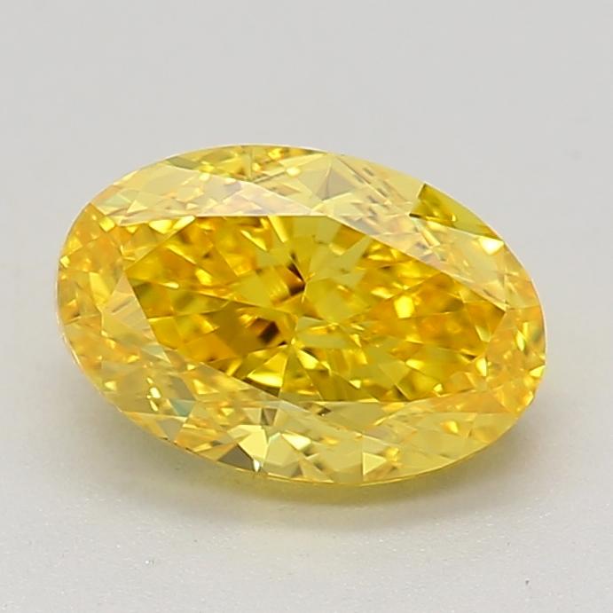 0.70 Ct. Fancy Vivid Yellow Oval Lab Grown Diamond