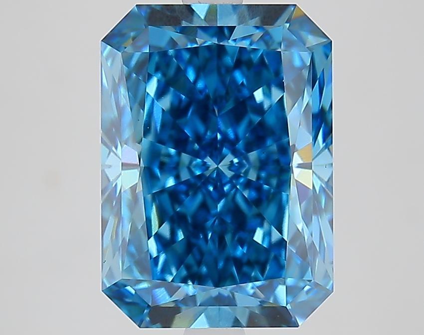 4.11 Ct. Fancy Vivid Blue Radiant Lab Grown Diamond