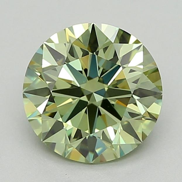 1.06 Ct. Fancy Vivid  Green Round Lab Grown Diamond