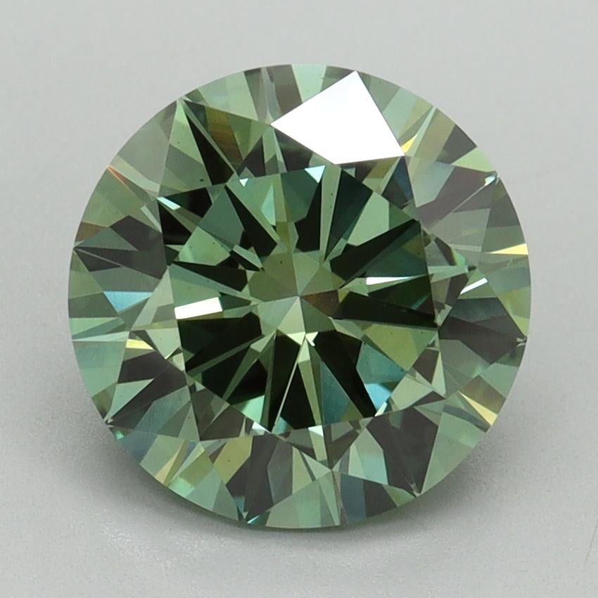 2.79 Ct. Fancy Vivid Green Round Lab Grown Diamond