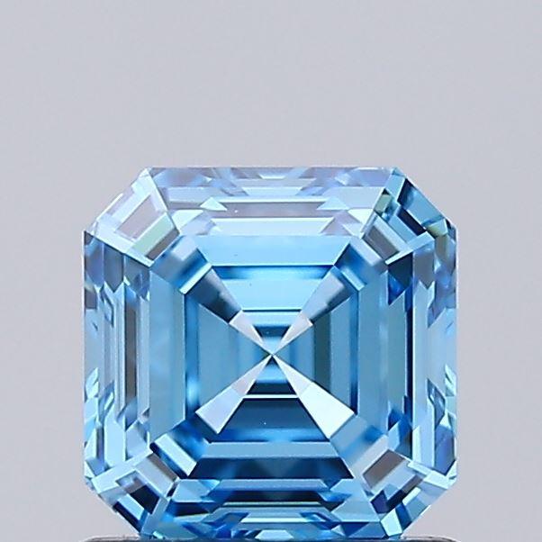 1.02 Ct. Fancy Vivid Blue Asscher Lab Grown Diamond