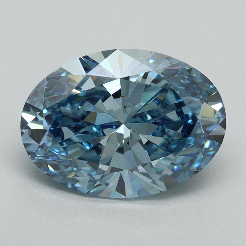 3.13 Ct. Fancy Vivid Blue Oval Lab Grown Diamond