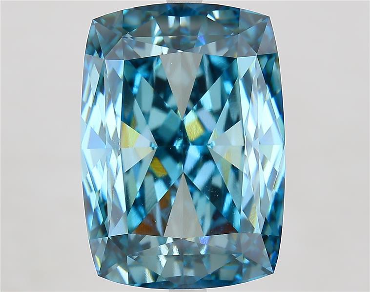 15.51 Ct. Fancy Vivid  Blue Cushion Lab Grown Diamond