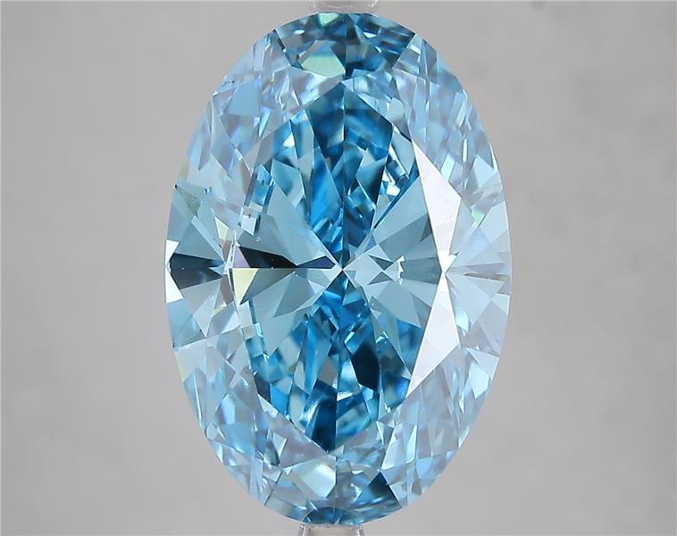 7.01 Ct. Fancy Vivid Blue Oval Lab Grown Diamond