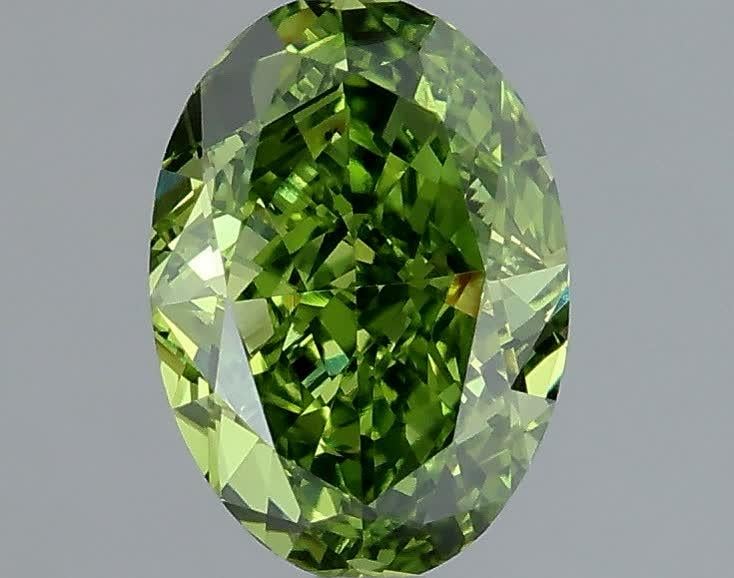 1.06 Ct. Fancy Vivid Green Oval Lab Grown Diamond