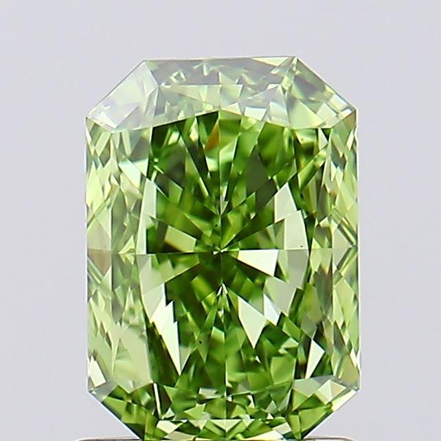 1.01 Ct. Fancy Vivid Green Radiant Lab Grown Diamond