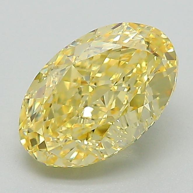 1.68 Ct. Fancy Intense Yellow Oval Lab Grown Diamond