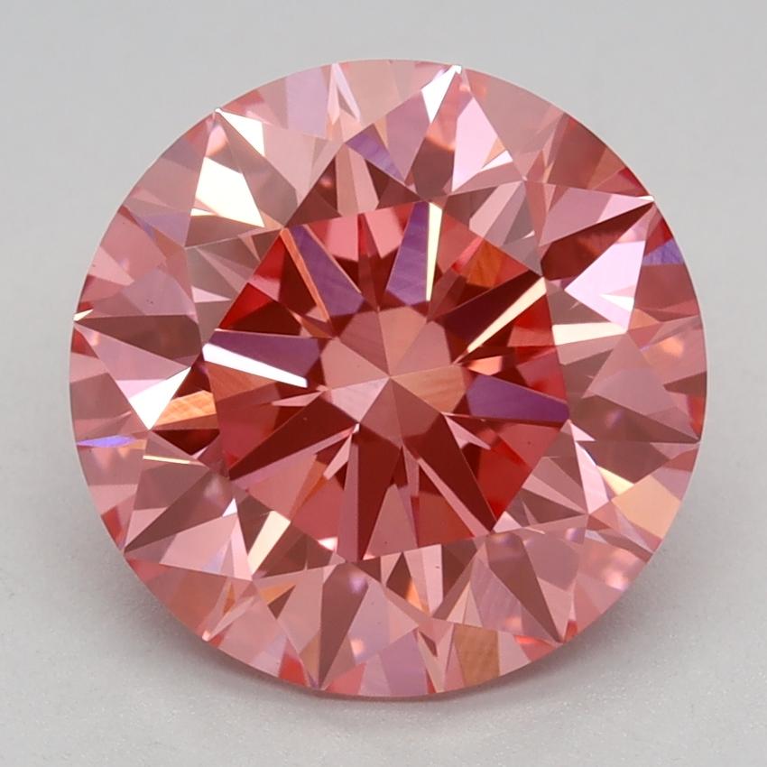 3.04 Ct. Fancy Vivid Pink Round Lab Grown Diamond
