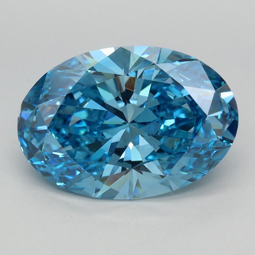 3.10 Ct. Fancy Vivid Blue Oval Lab Grown Diamond
