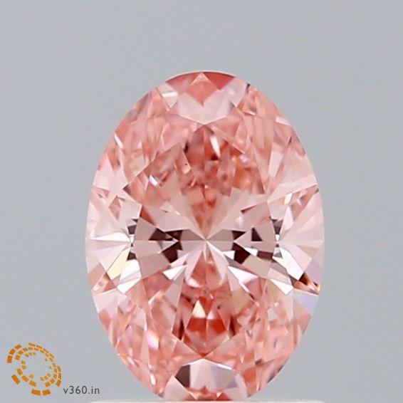 0.92 Ct. Fancy Vivid Pink Oval Lab Grown Diamond