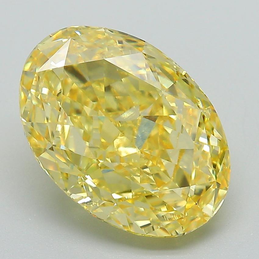 5.18 Ct. Fancy Vivid Yellow Oval Lab Grown Diamond