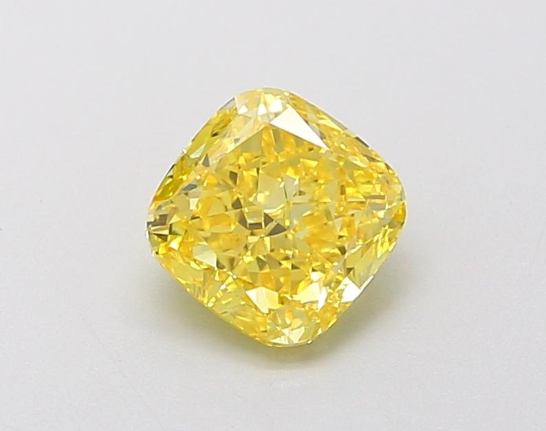 1.02 Ct. Fancy Vivid Yellow Cushion Lab Grown Diamond