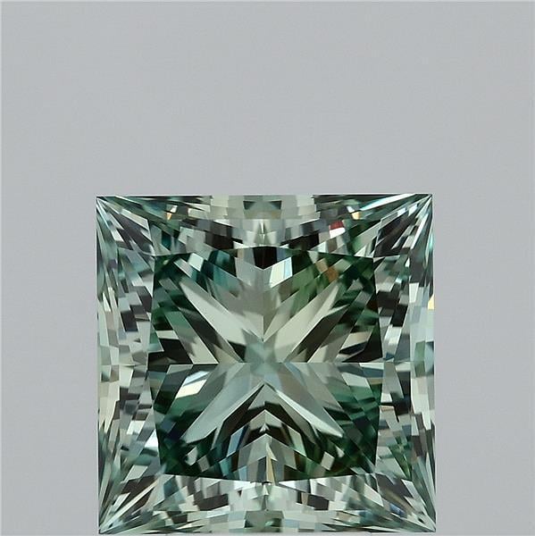 5.79 Ct. Fancy Vivid Green Princess Lab Grown Diamond