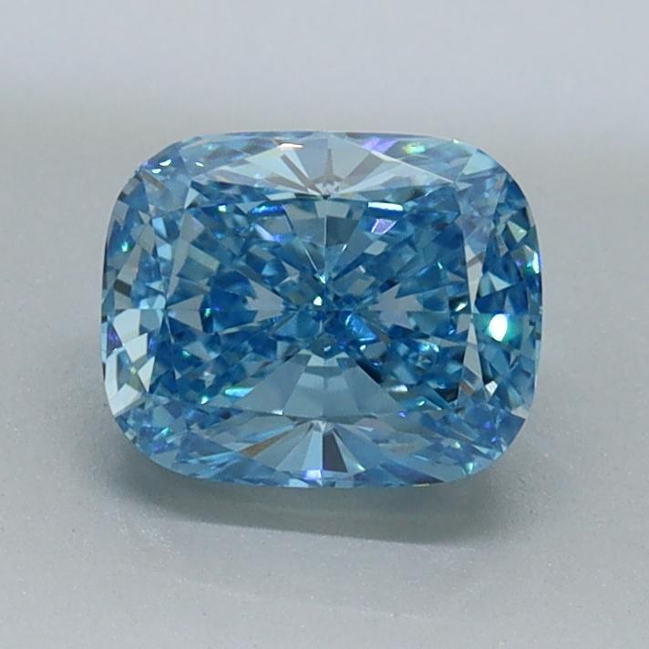1.01 Ct. Fancy Vivid Blue Cushion Lab Grown Diamond