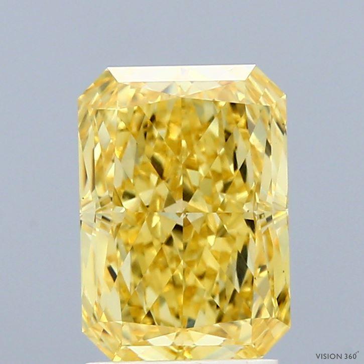 2.54 Ct. Fancy Vivid Yellow Radiant Lab Grown Diamond