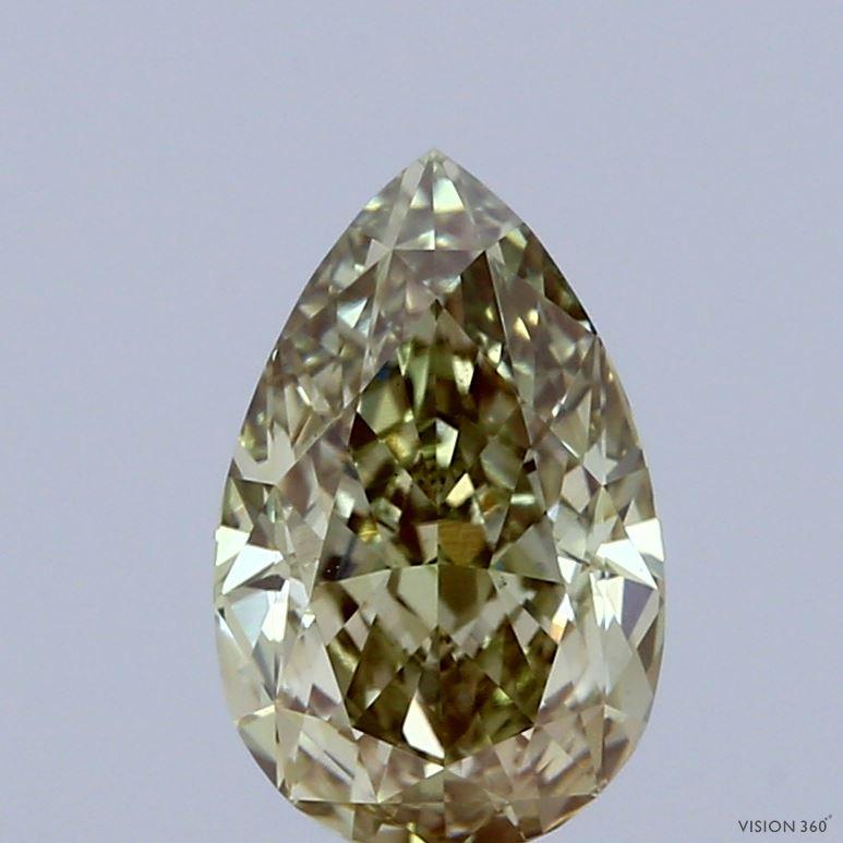 2.04 Ct. Fancy Vivid Green Pear Lab Grown Diamond