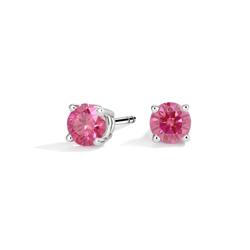 natural pink diamond stud earrings