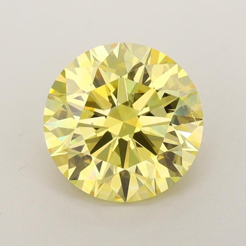 2.19 Ct. Fancy Vivid Yellow Round Lab Grown Diamond