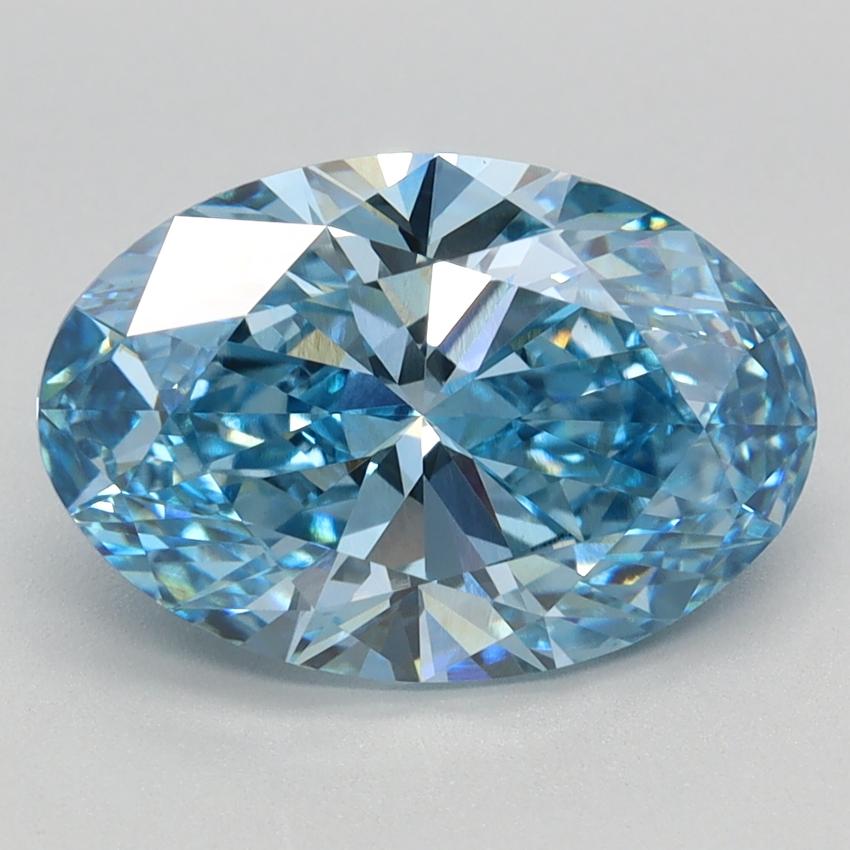 3.01 Ct. Fancy Vivid Blue Oval Lab Grown Diamond