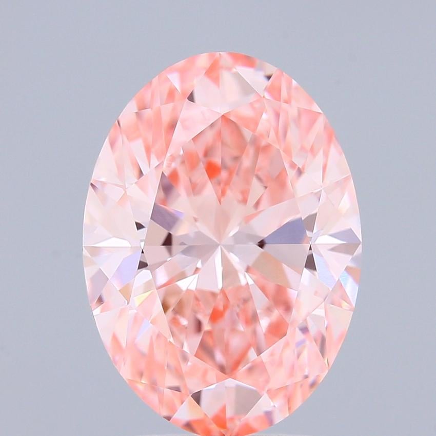3.87 Ct. Fancy Vivid Pink Oval Lab Grown Diamond