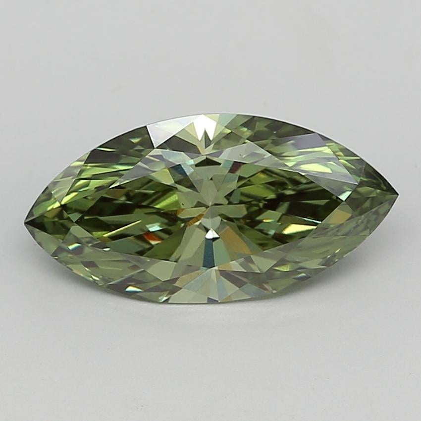 3.04 Ct. Fancy Vivid  Green Marquise Lab Grown Diamond