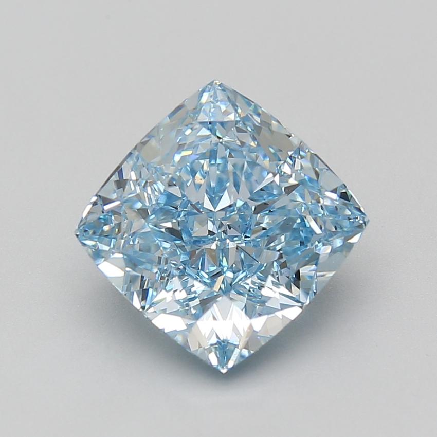 5.10 Ct. Fancy Vivid Blue Cushion Lab Grown Diamond