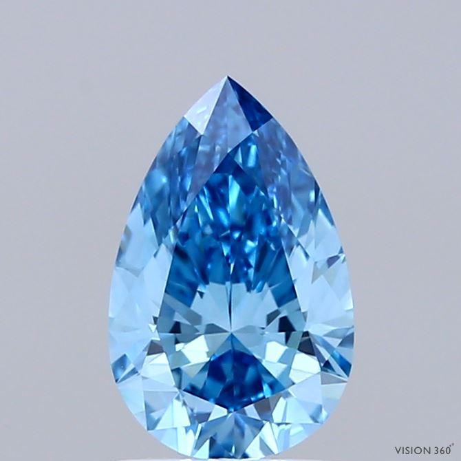 1.00 Ct. Fancy Vivid Blue Pear Lab Grown Diamond