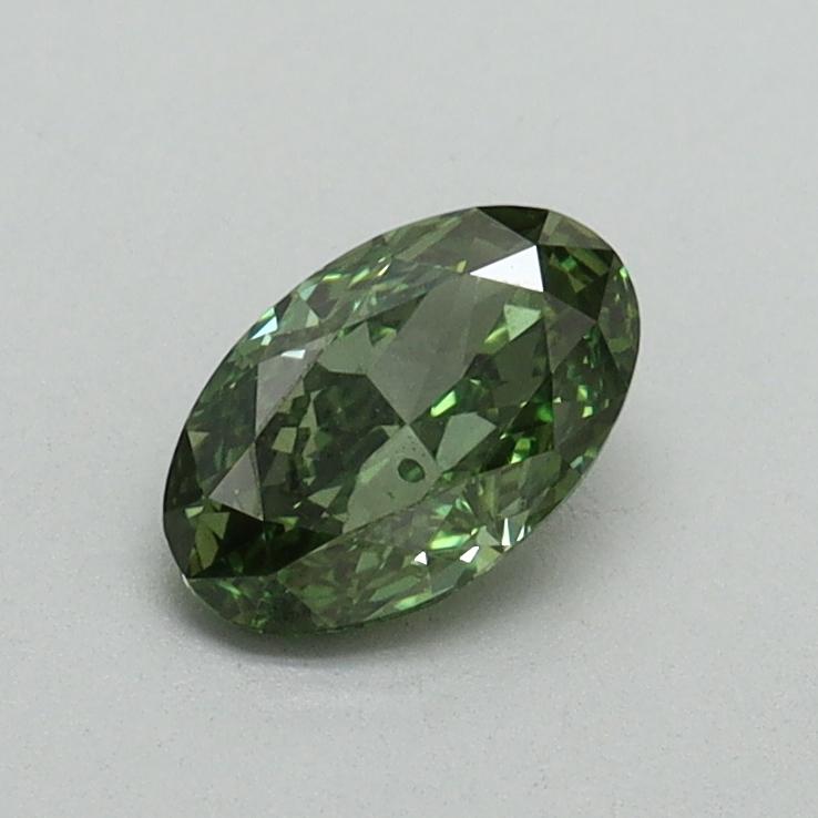 0.54 Ct. Fancy Vivid Green Oval Lab Grown Diamond