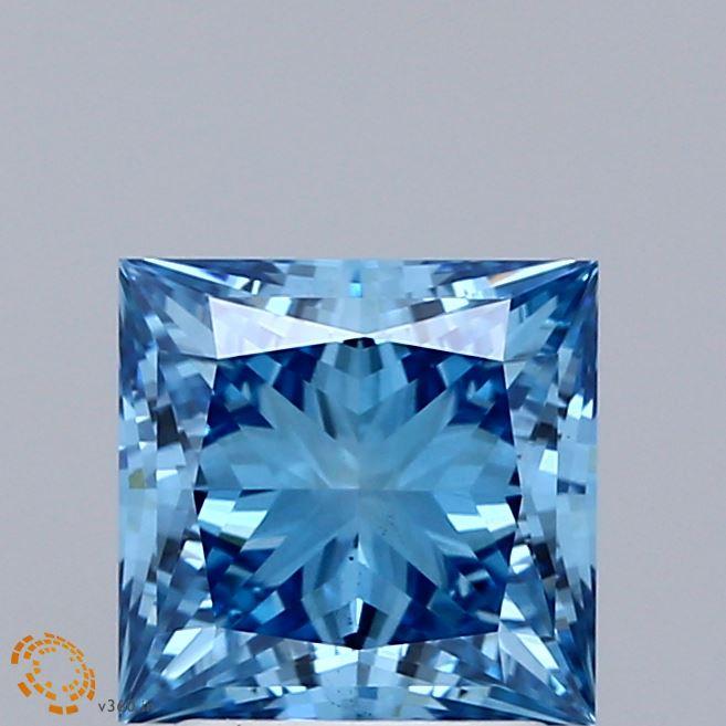 2.08 Ct. Fancy Vivid Blue Princess Lab Grown Diamond