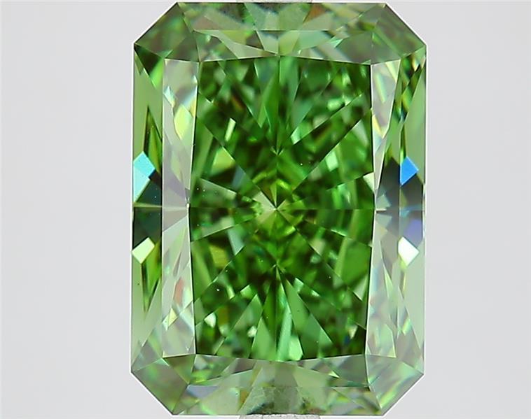3.75 Ct. Fancy Vivid  Green Radiant Lab Grown Diamond