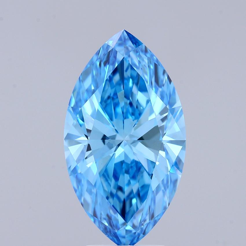 4.76 Ct. Fancy Vivid Blue Marquise Lab Grown Diamond