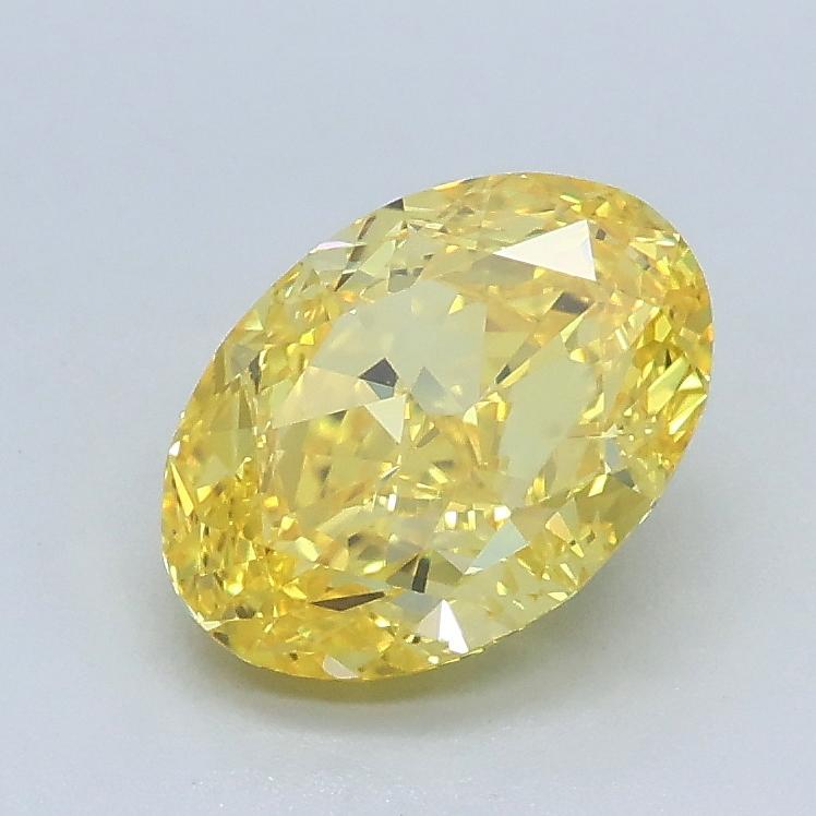 1.07 Ct. Fancy  Vivid Yellow Oval Lab Grown Diamond