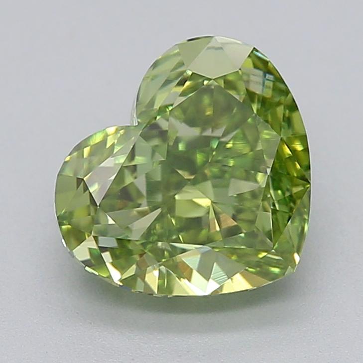 1.60 Ct. Fancy Vivid  Green Heart Lab Grown Diamond