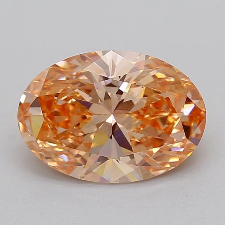 3.00 Ct. Fancy Vivid Pinkish Orange Oval Lab Grown Diamond