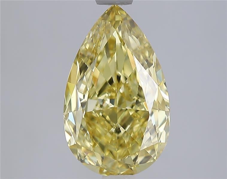 3.07 Ct. Fancy Vivid Yellow Yellow Pear Lab Grown Diamond