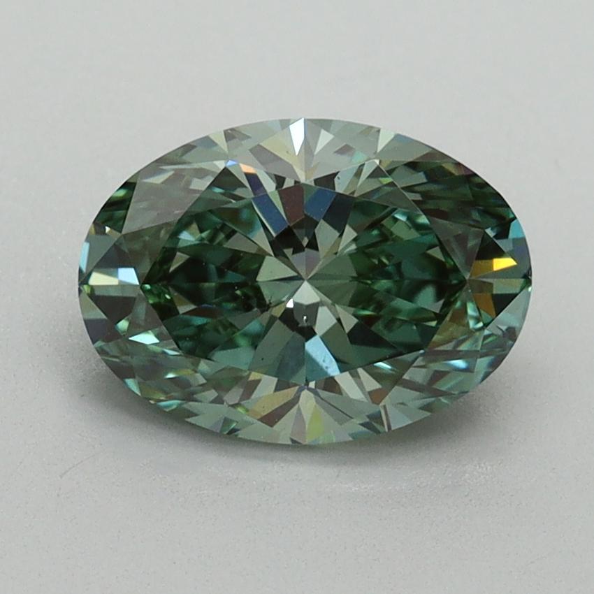 1.52 Ct. Fancy Vivid Green Oval Lab Grown Diamond