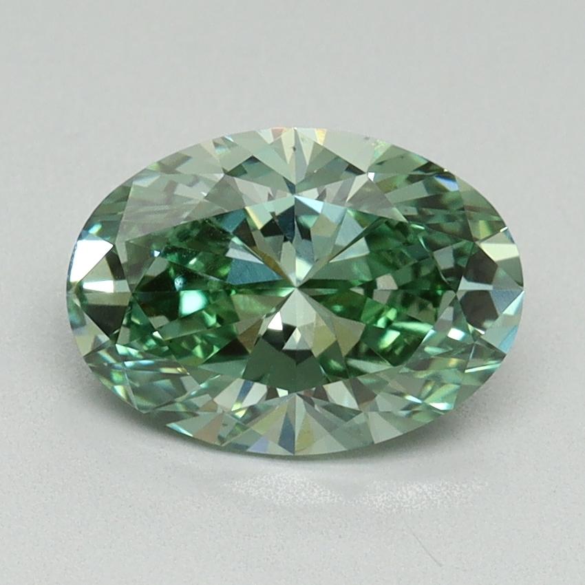 1.61 Ct. Fancy Vivid Green Oval Lab Grown Diamond