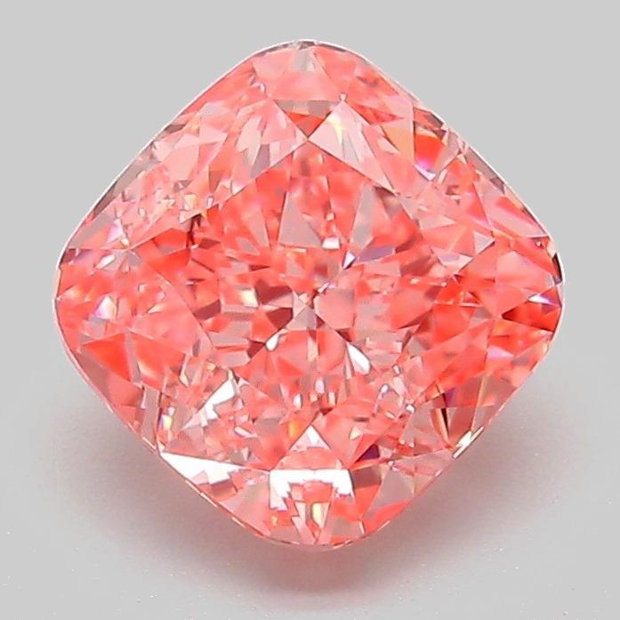 2.05 Ct. Fancy Vivid Pink Cushion Lab Grown Diamond