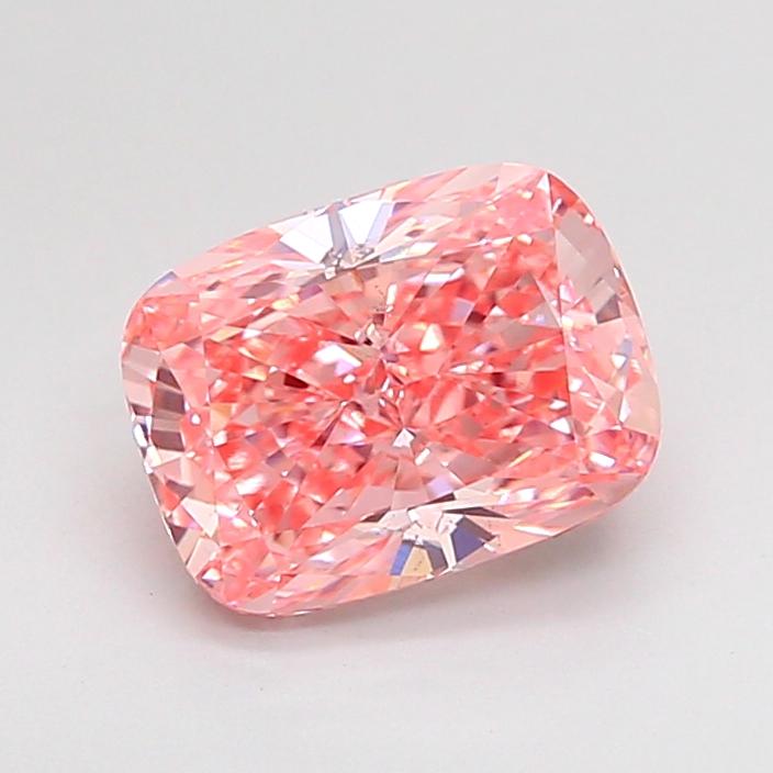 2.00 Ct. Fancy Vivid  Pink Cushion Lab Grown Diamond