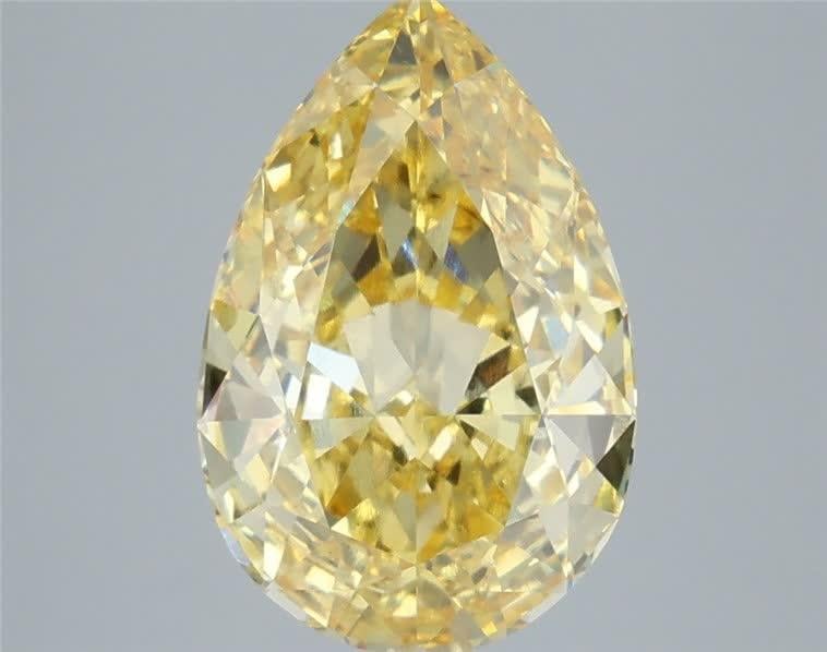 4.58 Ct. Fancy Intense Yellow Pear Lab Grown Diamond