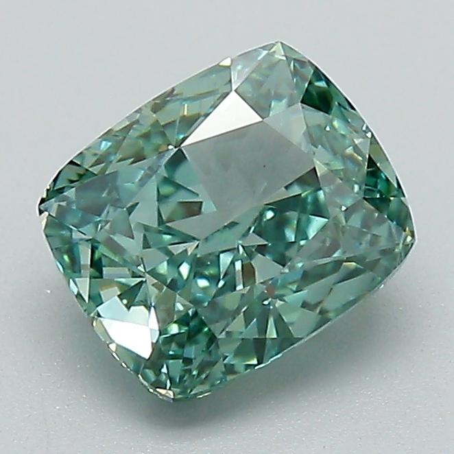 1.50 Ct. Fancy Vivid Green Cushion Lab Grown Diamond